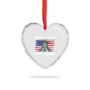 Statue of Liberty Patriotic Heart Crystal Glass Ornament Radicalized By Basic Decency TS14 Print Your Wear