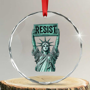Statue of Liberty Resist Crystal Glass Ornament Retro TS02 Transparent Glass 3'' Circle Print Your Wear