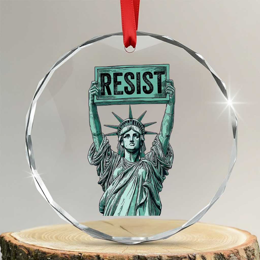 Statue of Liberty Resist Crystal Glass Ornament Retro TS02 Transparent Glass 3'' Circle Print Your Wear