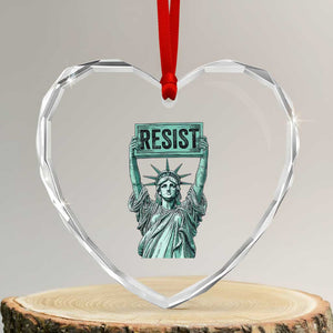 Statue of Liberty Resist Heart Crystal Glass Ornament Retro TS02 Transparent Glass 3'' Heart Print Your Wear