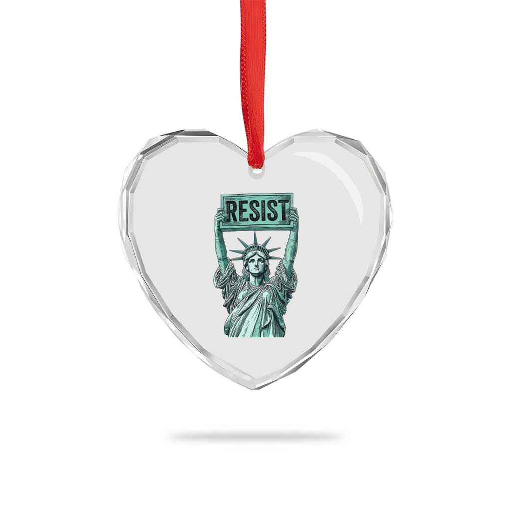 Statue of Liberty Resist Heart Crystal Glass Ornament Retro TS02 Print Your Wear