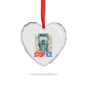 Statue of Liberty Resist Stop Ice Heart Crystal Glass Ornament Floral Activist for Justice and Freedom TS02 Print Your Wear