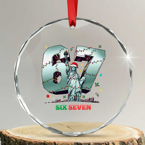 Statue Of Liberty Six Seven Meme Crystal Glass Ornament Trendy Gen Z Christmas Gift TS12 Transparent Glass 3'' Circle Print Your Wear