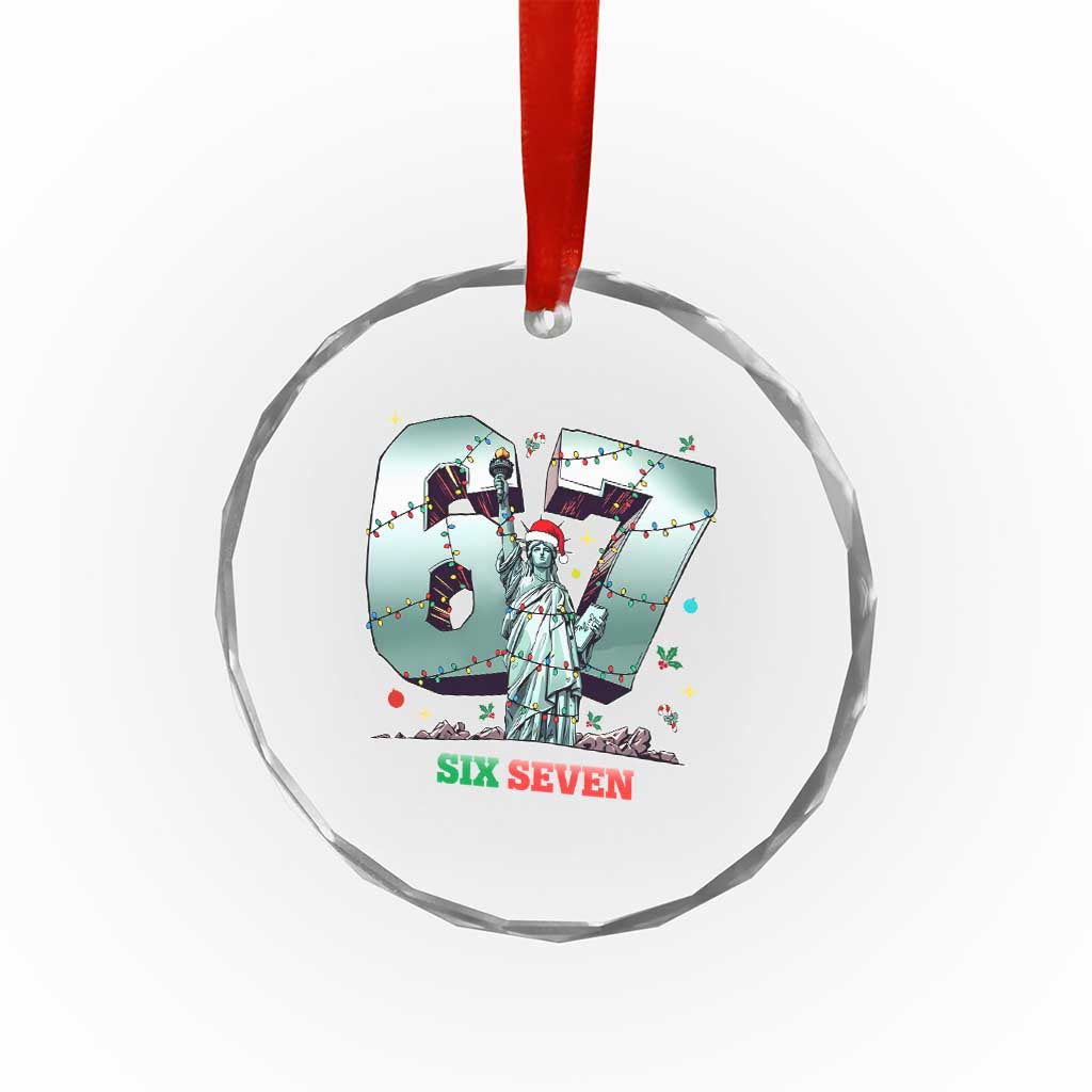 Statue Of Liberty Six Seven Meme Crystal Glass Ornament Trendy Gen Z Christmas Gift TS12 Print Your Wear