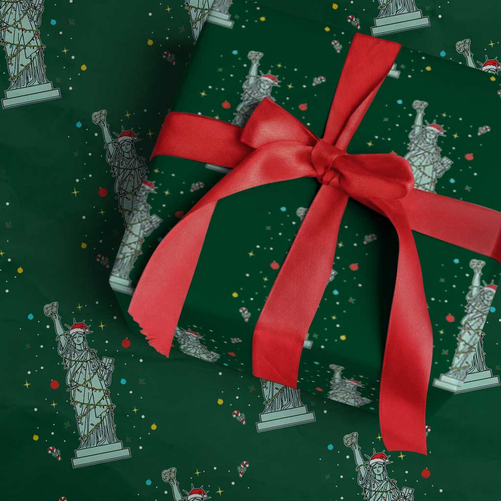 Statue Of Liberty Six Seven Meme Wrapping Paper Roll Gen Alpha 67 Trend Christmas Gift TS12 Green Print Your Wear