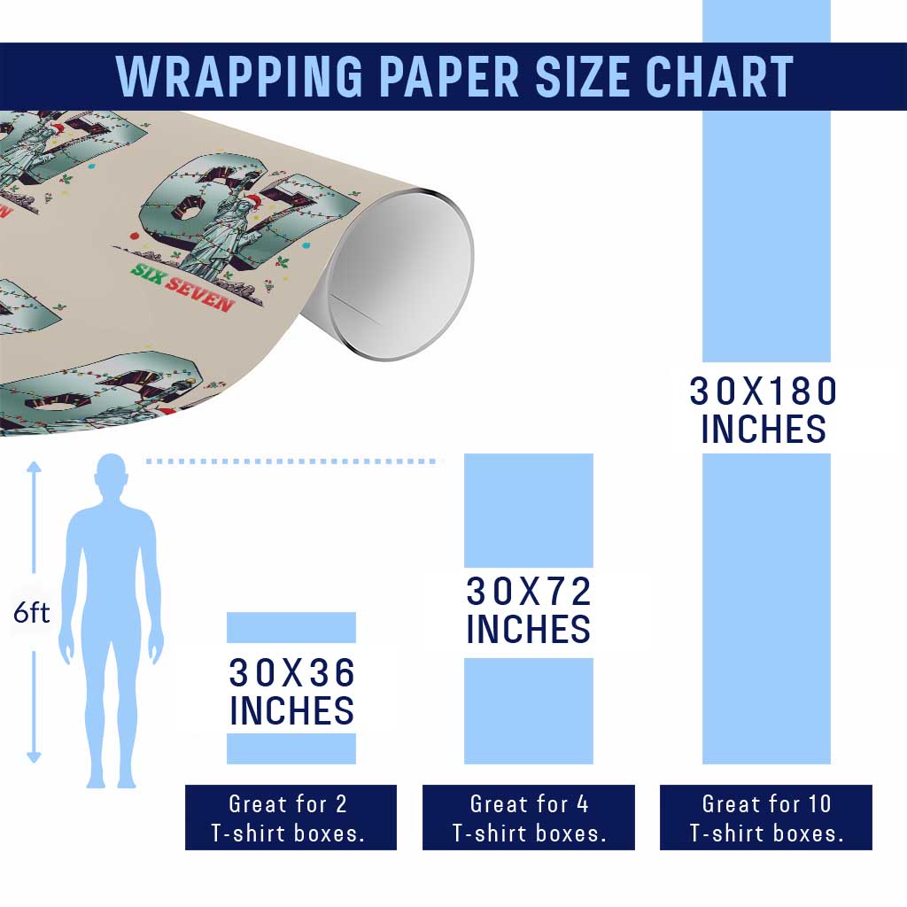 Statue Of Liberty Six Seven Meme Wrapping Paper Roll Trendy Gen Z Christmas Gift TS12 Print Your Wear