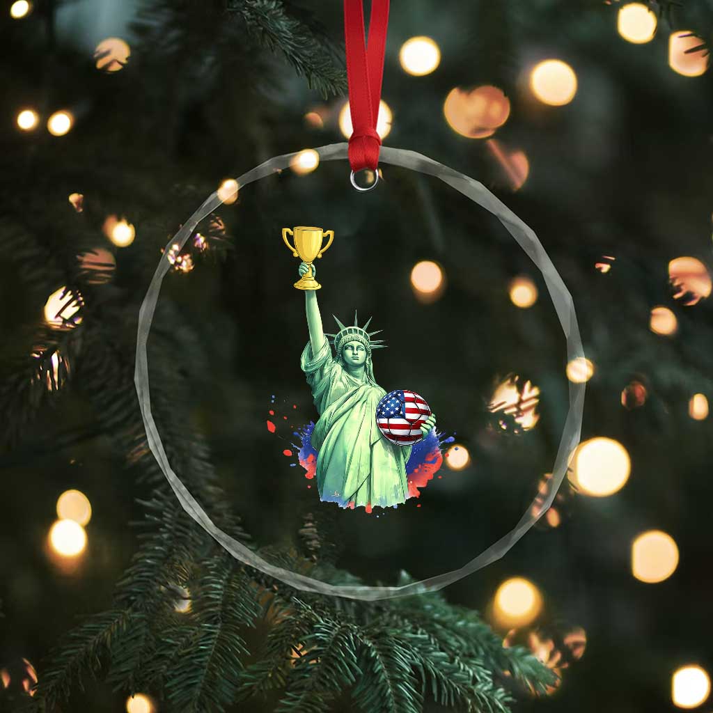 Statue Of Liberty Soccer Cup Crystal Glass Ornament USA Soccer Lover Gift TS12 Print Your Wear