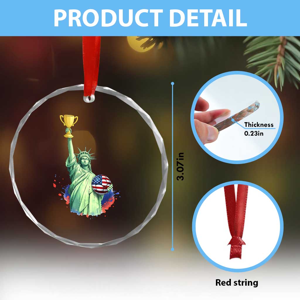 Statue Of Liberty Soccer Cup Crystal Glass Ornament USA Soccer Lover Gift TS12 Print Your Wear