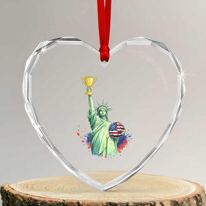 Statue Of Liberty Soccer Cup Heart Crystal Glass Ornament USA Soccer Lover Gift TS12 Transparent Glass 3'' Heart Print Your Wear