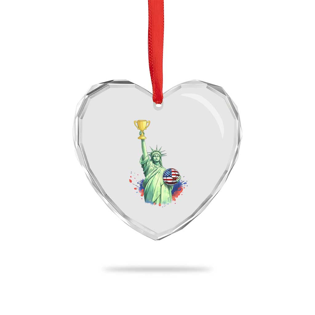 Statue Of Liberty Soccer Cup Heart Crystal Glass Ornament USA Soccer Lover Gift TS12 Print Your Wear