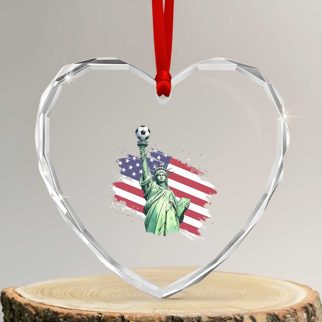 Statue Of Liberty Soccer Lover Heart Crystal Glass Ornament New Yorker Fan Gift TS12 Transparent Glass 3'' Heart Print Your Wear