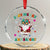 Stay Marry And Bright Groovy Xmas Hippie Santa Crystal Glass Ornament TS09 Transparent Glass 3'' Circle Print Your Wear