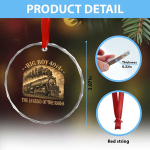 Steam Locomotive Legend of The Rails Train Crystal Glass Ornament