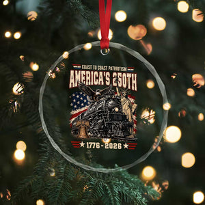 Steam Locomotive Train USA 250th Anniversary Crystal Glass Ornament Coast To Coast Patriotism Liberty American Flag TS11 Print Your Wear