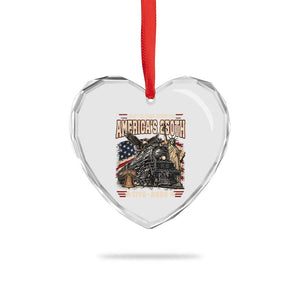 Steam Locomotive Train USA 250th Anniversary Heart Crystal Glass Ornament Coast To Coast Patriotism Liberty American Flag TS11 Print Your Wear