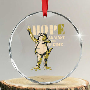 Stencil Protest Frog Crystal Glass Ornament Hope Against the Regime Portland Inflatable Resistance TS02 Transparent Glass 3'' Circle Print Your Wear