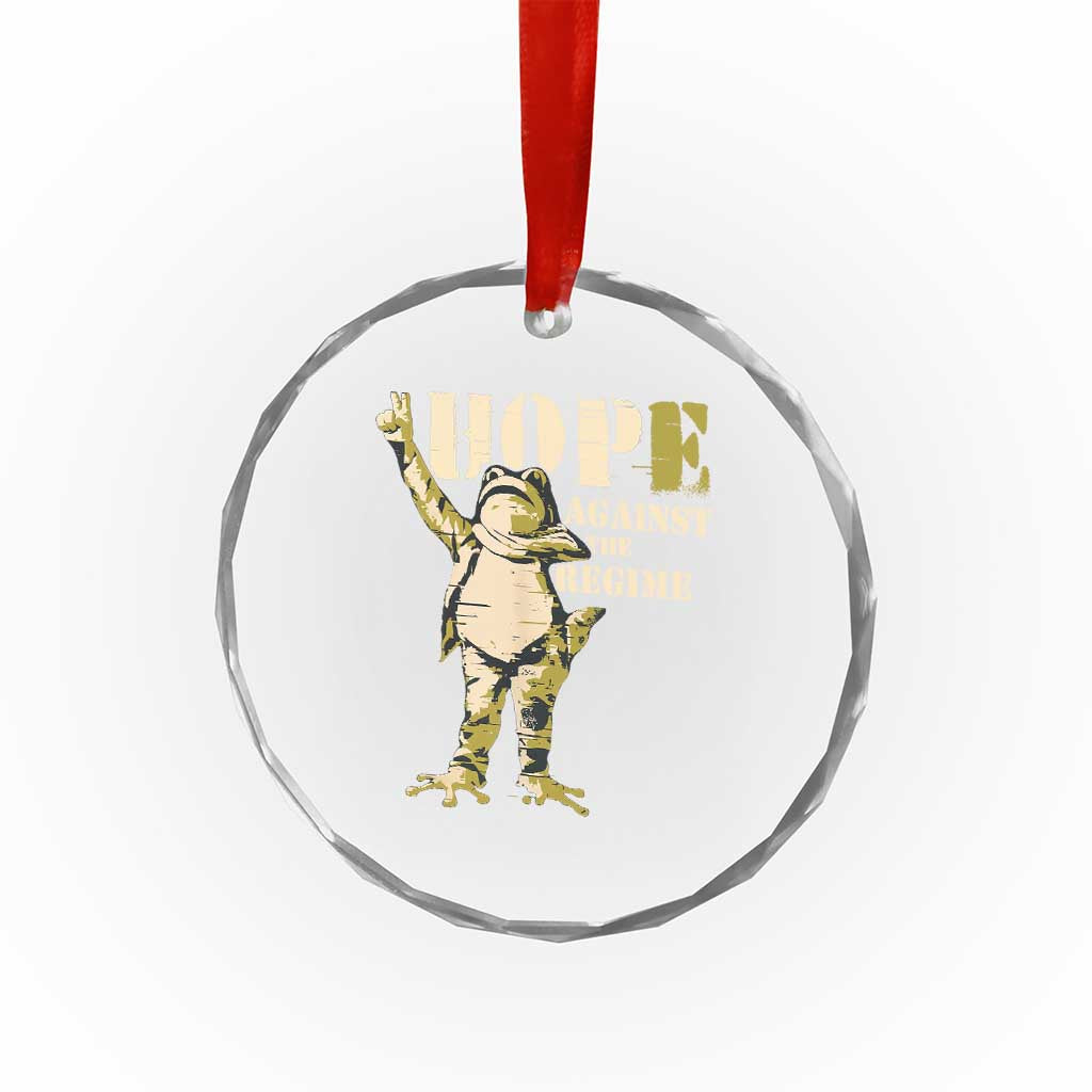 Stencil Protest Frog Crystal Glass Ornament Hope Against the Regime Portland Inflatable Resistance TS02 Print Your Wear