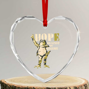 Stencil Protest Frog Heart Crystal Glass Ornament Hope Against the Regime Portland Inflatable Resistance TS02 Transparent Glass 3'' Heart Print Your Wear