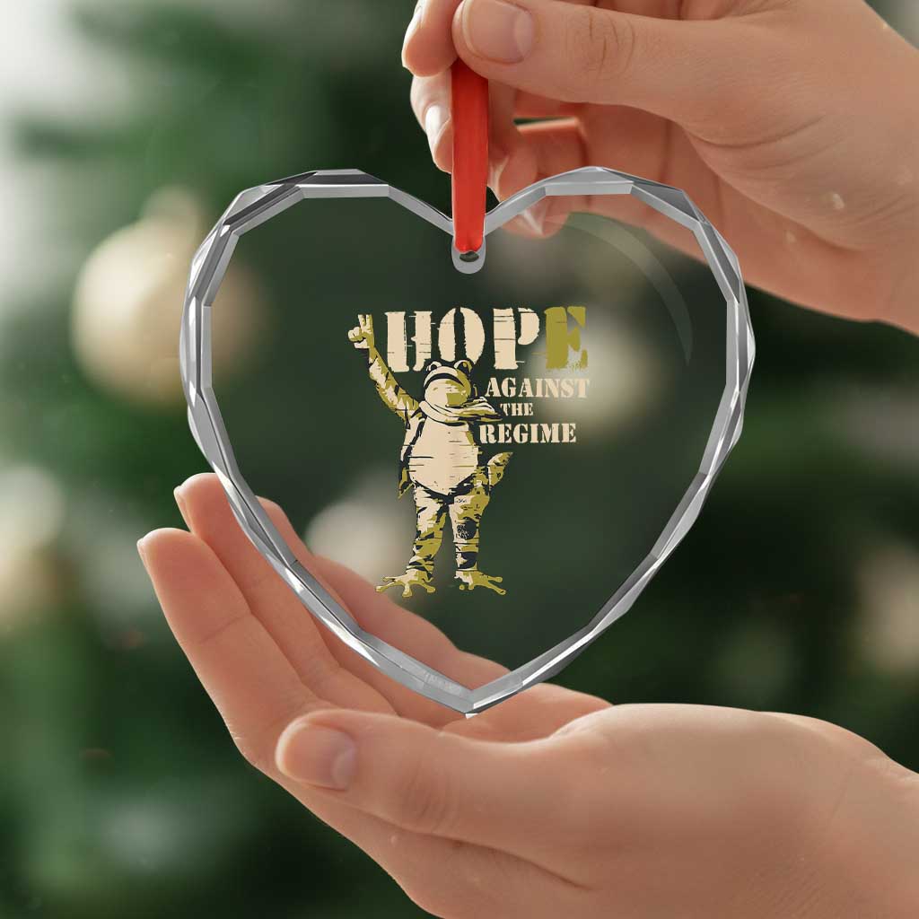 Stencil Protest Frog Heart Crystal Glass Ornament Hope Against the Regime Portland Inflatable Resistance TS02 Print Your Wear