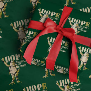 Stencil Protest Frog Wrapping Paper Roll Hope Against the Regime Portland Inflatable Resistance TS02 Green Print Your Wear
