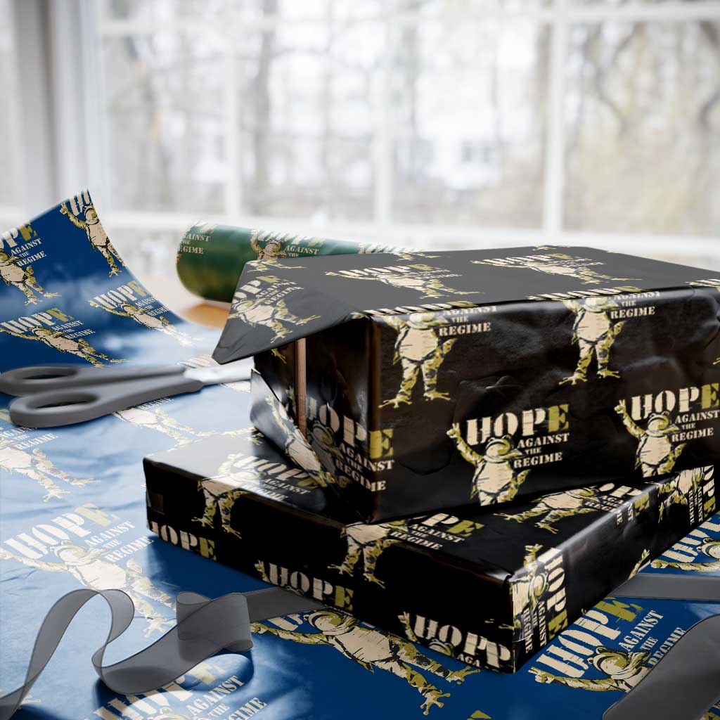 Stencil Protest Frog Wrapping Paper Roll Hope Against the Regime Portland Inflatable Resistance TS02 Black Print Your Wear