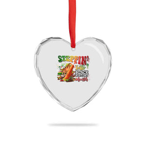 Steppin' Into Black History Month Heart Crystal Glass Ornament African American Month Proud Melanin TS11 Print Your Wear
