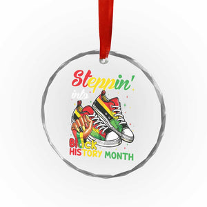 Stepping Into Black History Month Crystal Glass Ornament Black Girls Sneakers TS02 Print Your Wear