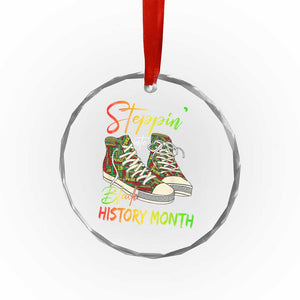 Stepping Into Black History Month Crystal Glass Ornament Sneakers - Print Your Wear