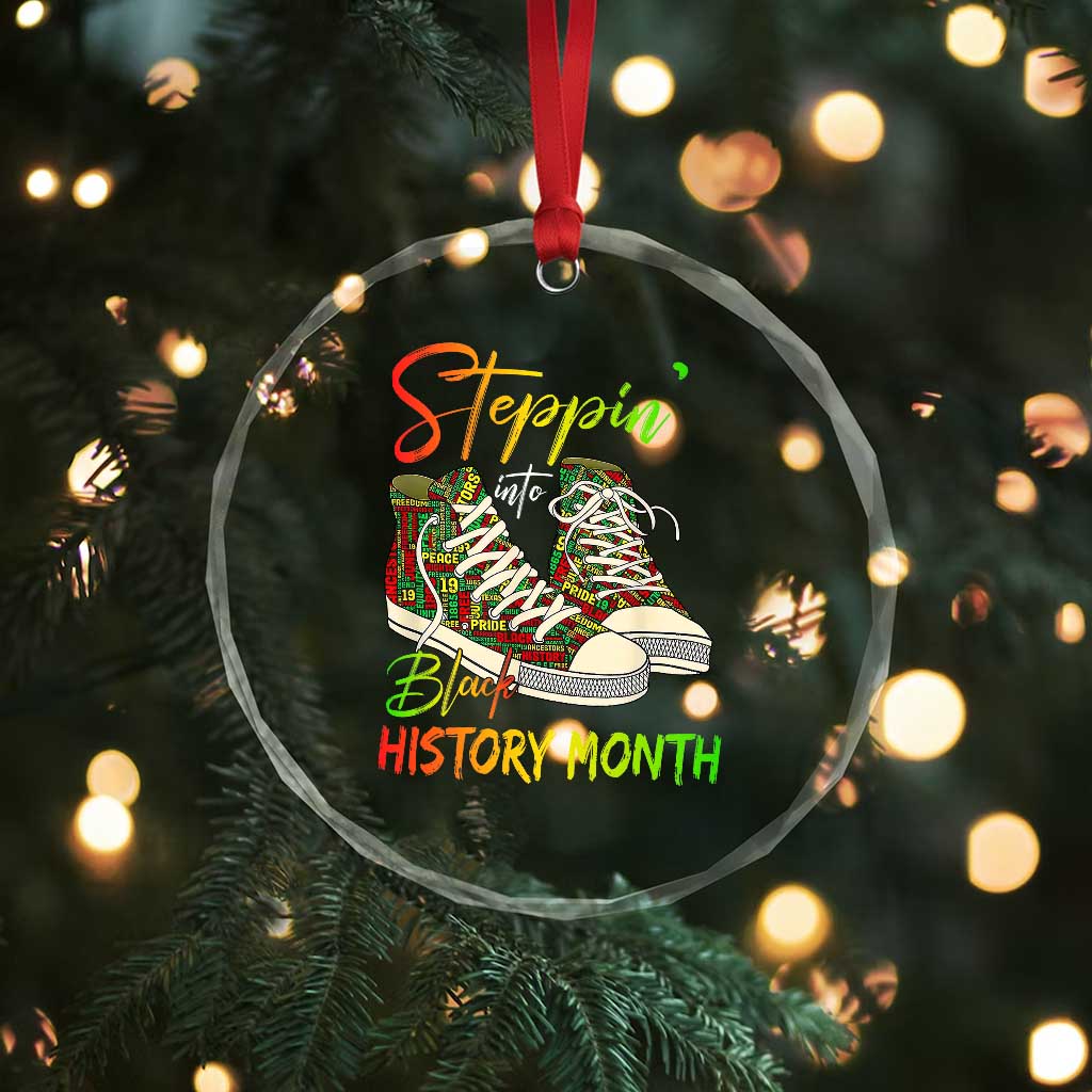 Stepping Into Black History Month Crystal Glass Ornament Sneakers TS02 Print Your Wear