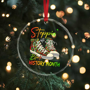 Stepping Into Black History Month Crystal Glass Ornament Sneakers - Print Your Wear