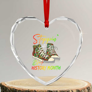 Stepping Into Black History Month Heart Crystal Glass Ornament Sneakers TS02 Transparent Glass 3'' Heart Print Your Wear