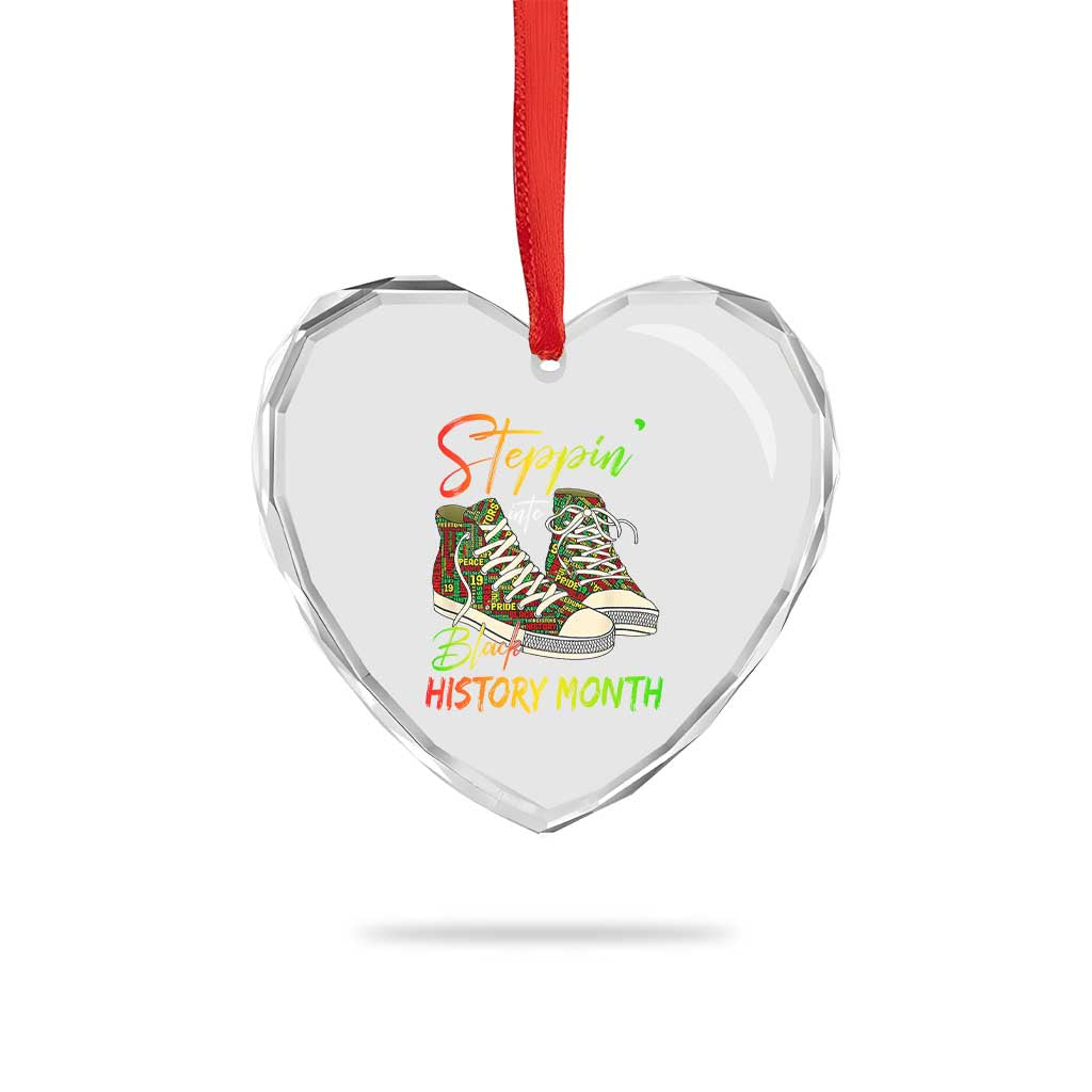 Stepping Into Black History Month Heart Crystal Glass Ornament Sneakers TS02 Print Your Wear