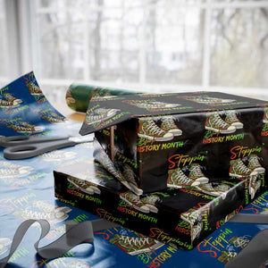 Stepping Into Black History Month Wrapping Paper Roll Sneakers TS02 Black Print Your Wear