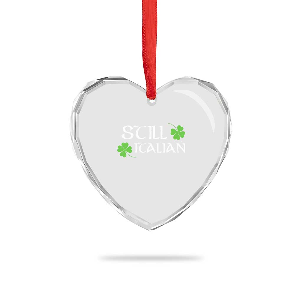 Still Italian St Patricks Day Heart Crystal Glass Ornament Lucky Shamrock TS10 Print Your Wear