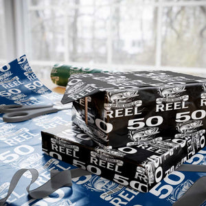 Still Keeping It Reel At 50 Wrapping Paper Roll Fisherman Birthday Gift TS12 Black Print Your Wear