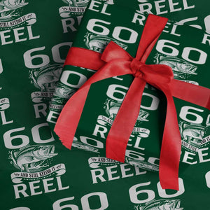 Still Keeping It Reel At 60 Wrapping Paper Roll Fisherman Birthday Gift TS12 Green Print Your Wear