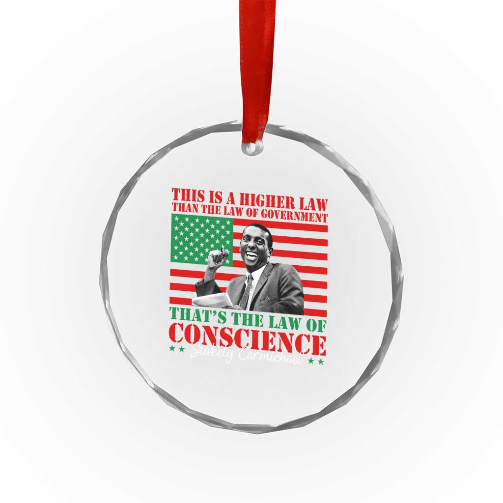 Stokely Carmichael Crystal Glass Ornament That's The Law Of Conscience American Flag TS11 Print Your Wear