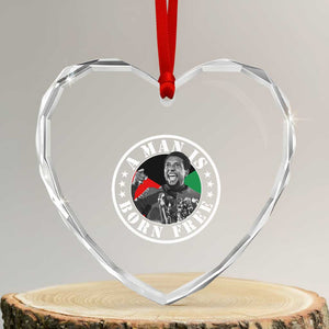 Stokely Carmichael Heart Crystal Glass Ornament A Man Is Born Free Kwame Ture Civil Rights Leader TS11 Transparent Glass 3'' Heart Print Your Wear