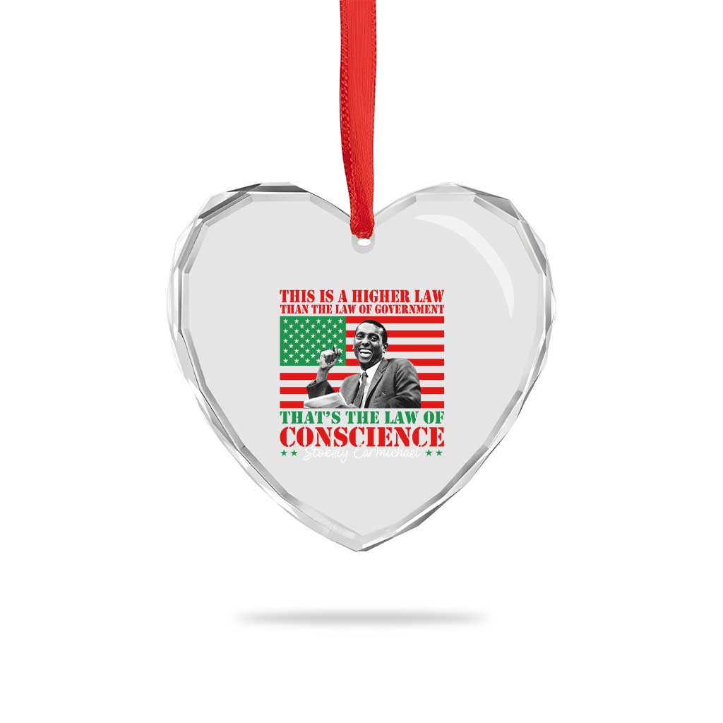 Stokely Carmichael Heart Crystal Glass Ornament That's The Law Of Conscience American Flag TS11 Print Your Wear