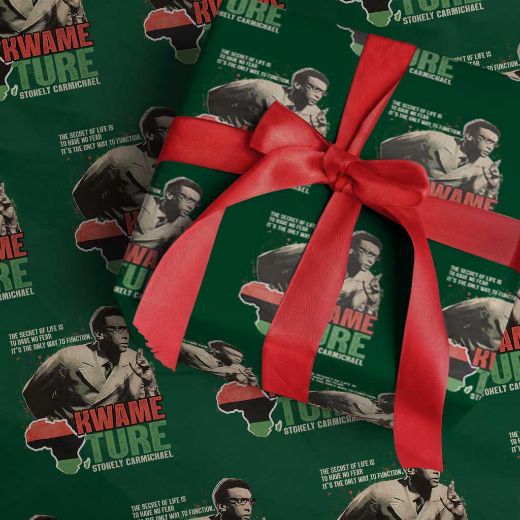 Stokely Carmichael Quote Wrapping Paper Roll The Secret Of Life Is To Have No Fear It's The Only Way To Function TS11 Green Print Your Wear