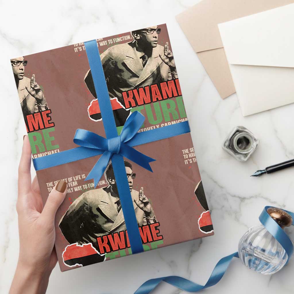 Stokely Carmichael Quote Wrapping Paper Roll The Secret Of Life Is To Have No Fear It's The Only Way To Function TS11 Mocha Print Your Wear