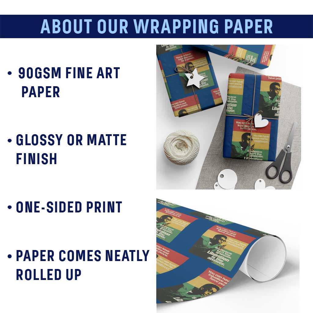 Stokely Carmichael Quote Wrapping Paper Roll You Can Have Injustice And Have Peace And Be Enslaved TS11 Print Your Wear