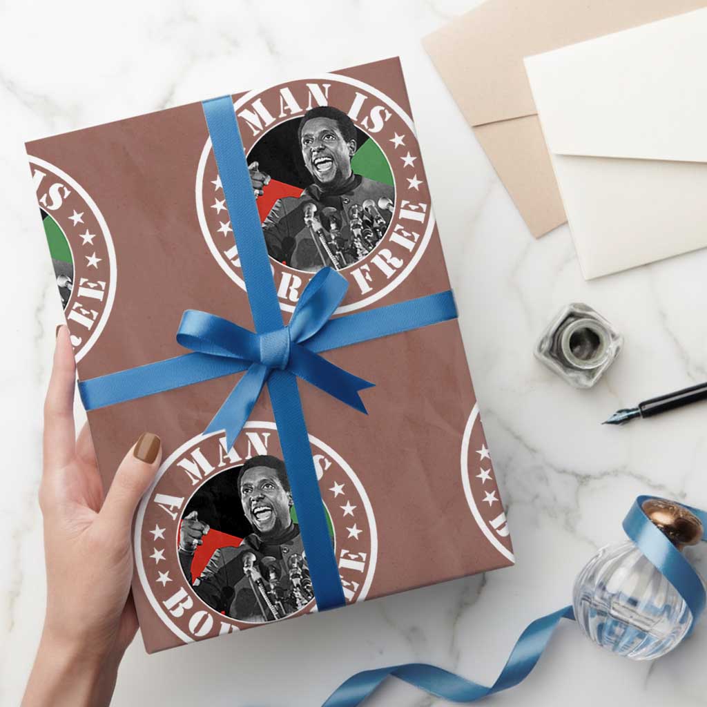 Stokely Carmichael Wrapping Paper Roll A Man Is Born Free Kwame Ture Civil Rights Leader TS11 Mocha Print Your Wear
