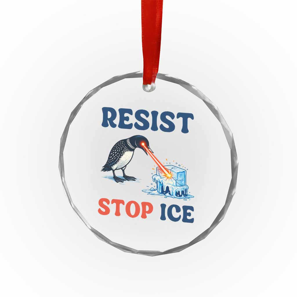 Stop ICE Crystal Glass Ornament Minnesota Resist Anti ICE Immigration Protest TS14 Print Your Wear