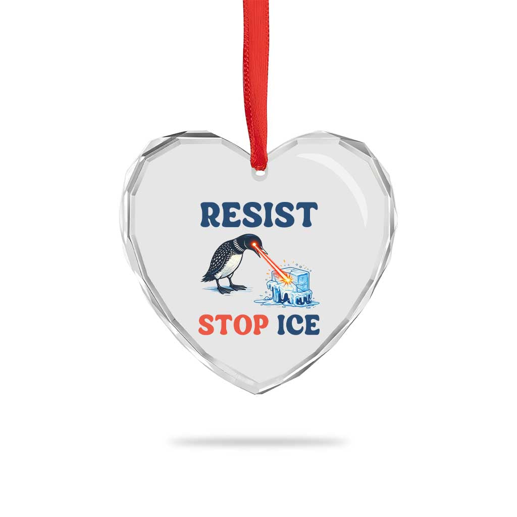 Stop ICE Heart Crystal Glass Ornament Minnesota Resist Anti ICE Immigration Protest TS14 Print Your Wear