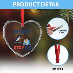 Stop ICE Heart Crystal Glass Ornament Minnesota Resist Anti ICE Immigration Protest TS14 Print Your Wear
