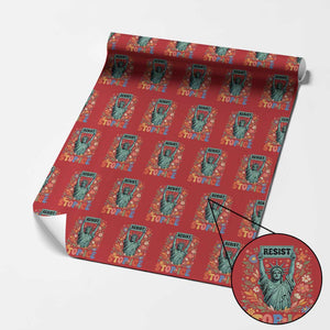 Stop ICE Wrapping Paper Roll Funny Statue of Liberty Boho Floral Resist Retro TS10 Red Print Your Wear