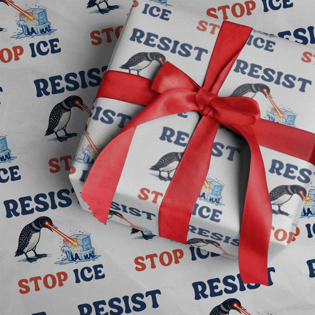 Stop ICE Wrapping Paper Roll Minnesota Resist Anti ICE Immigration Protest TS14 White Print Your Wear