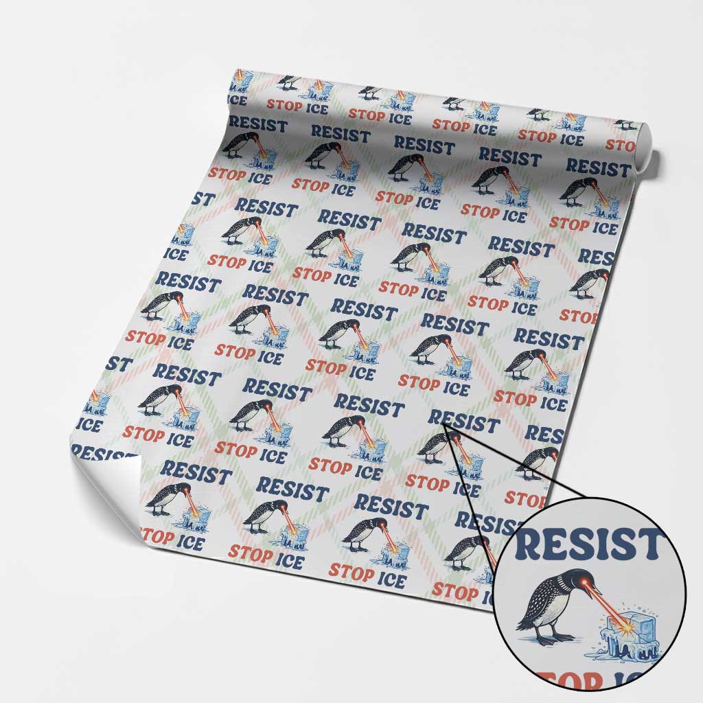 Stop ICE Wrapping Paper Roll Minnesota Resist Anti ICE Immigration Protest TS14 Christmas Plaid Print Your Wear