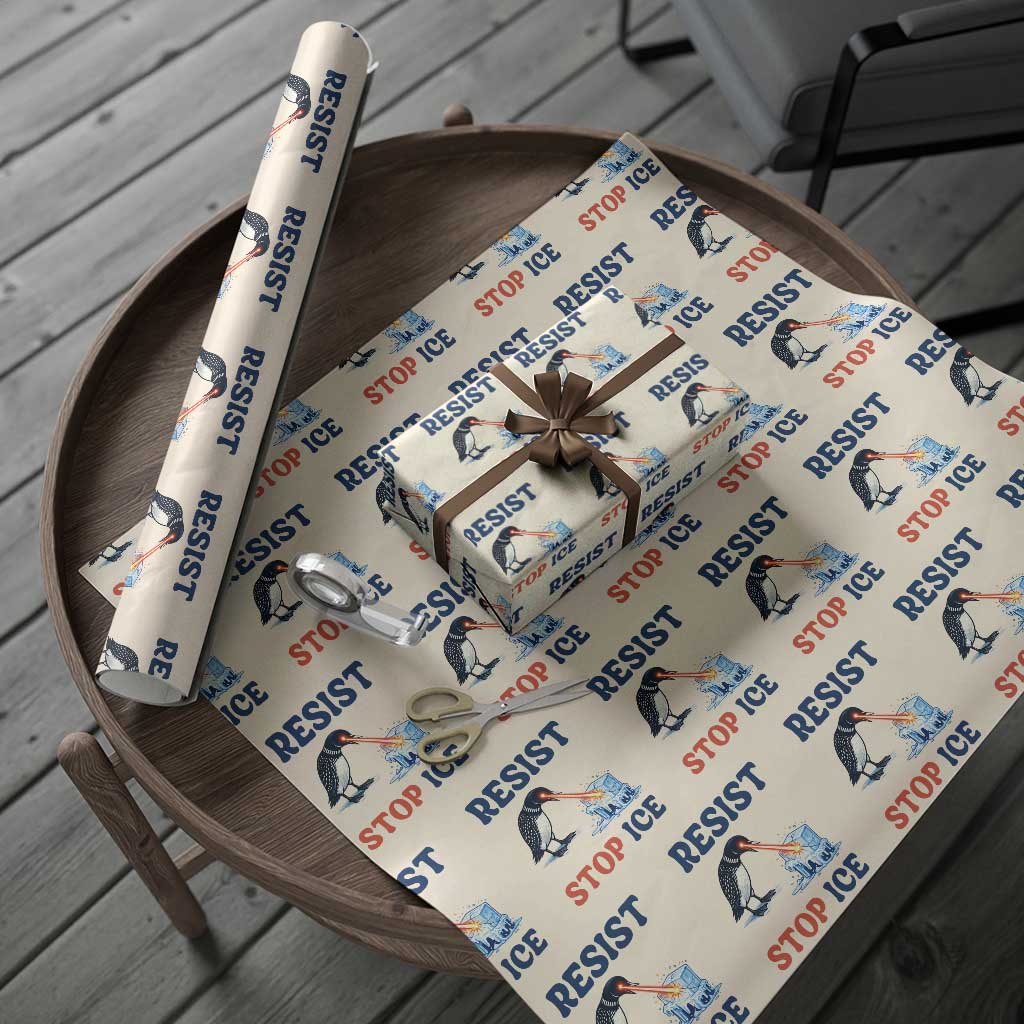 Stop ICE Wrapping Paper Roll Minnesota Resist Anti ICE Immigration Protest TS14 Beige Print Your Wear